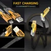 Kabel Data 4in1 Fast Charging 27W + 65W – Kabel Cas 4 Kepala 5A USB Type C & iOS 1M - Gambar 3