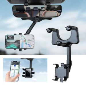 Holder HP Mobil Kaca Spion – Dudukan HP Putar 360° Universal 4–7 Inch, Anti Getar